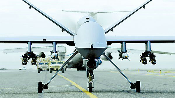 資料圖：懸掛武器的美軍捕食者無(wú)人機(jī)。