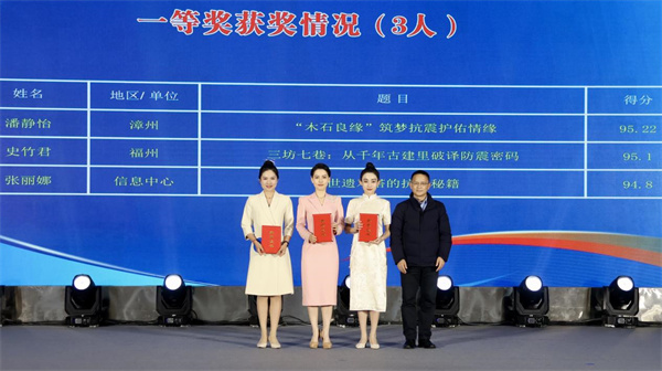 福建省地震局黨組成員、副局長黃騰浪為獲獎者頒獎.jpg